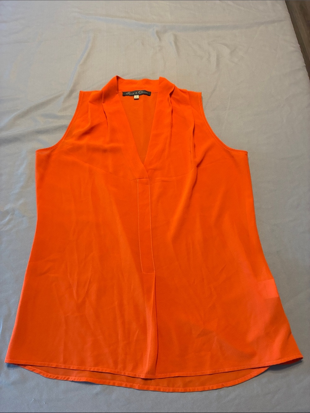 Rose & Olive Vibrant Orange Sleeveless V-Neck Camisole
